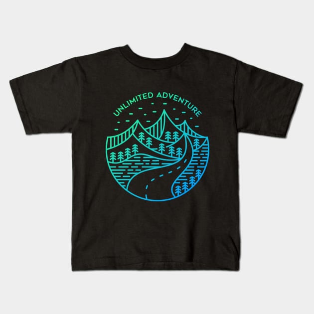 Unlimited Adventure Kids T-Shirt by VEKTORKITA